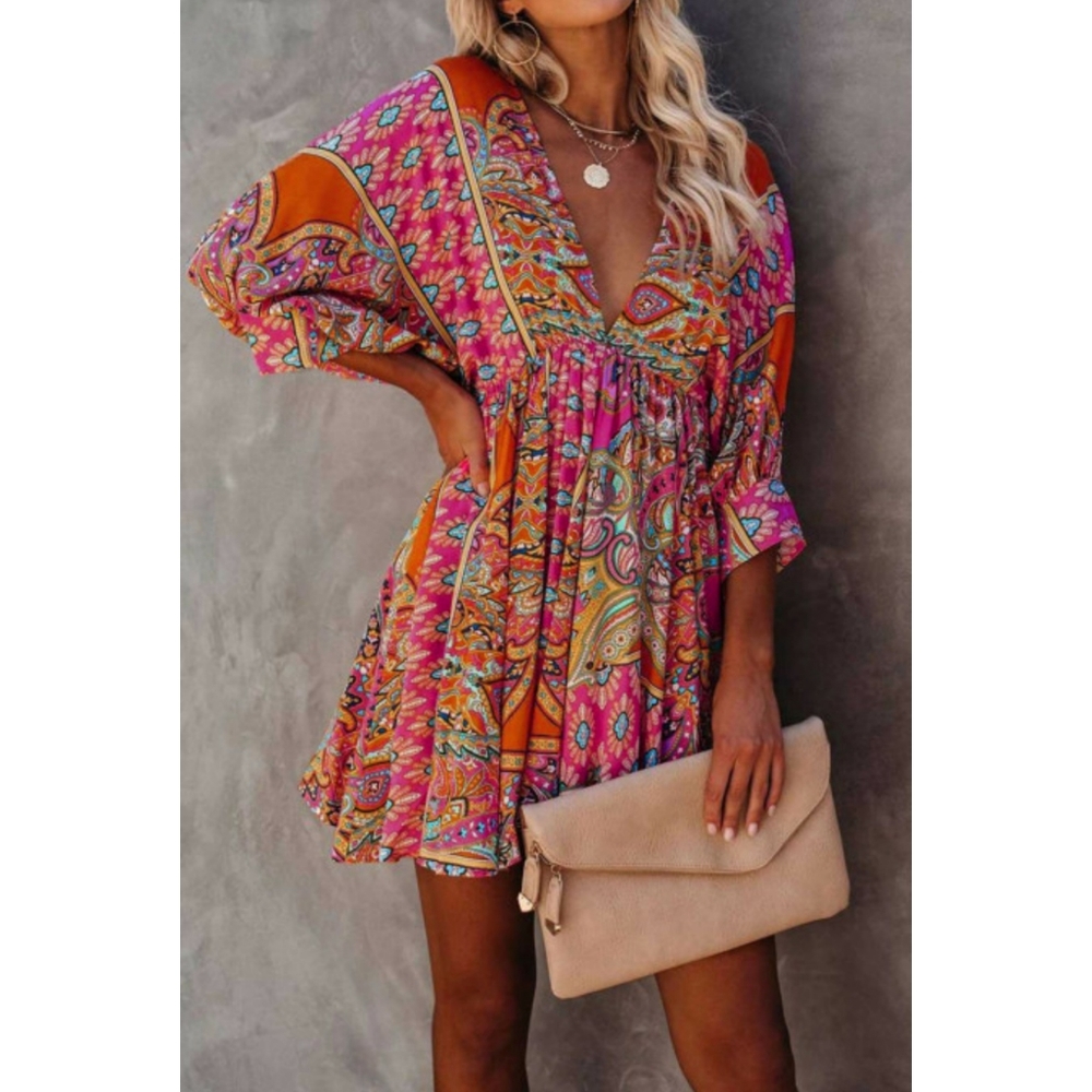Size S V-Neck Babydoll Dress